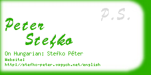peter stefko business card